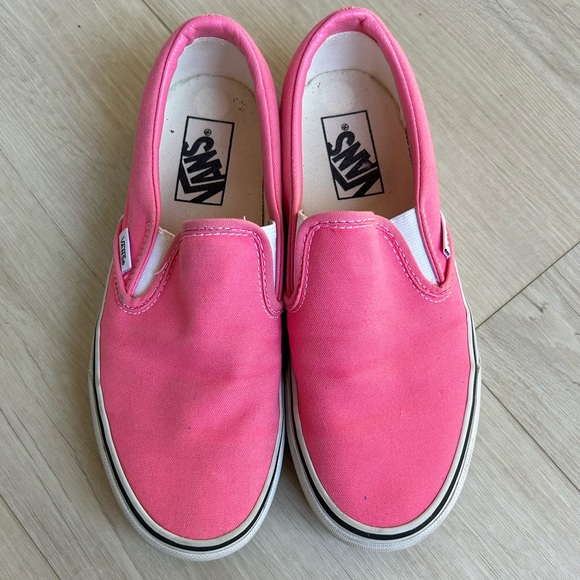Vans Shoes - Vans Slip-On Pink Lemonade & White Skate Shoes - Women 7.5 / Men 6